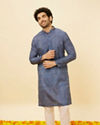 Violet Blue Abstract Printed Kurta Set